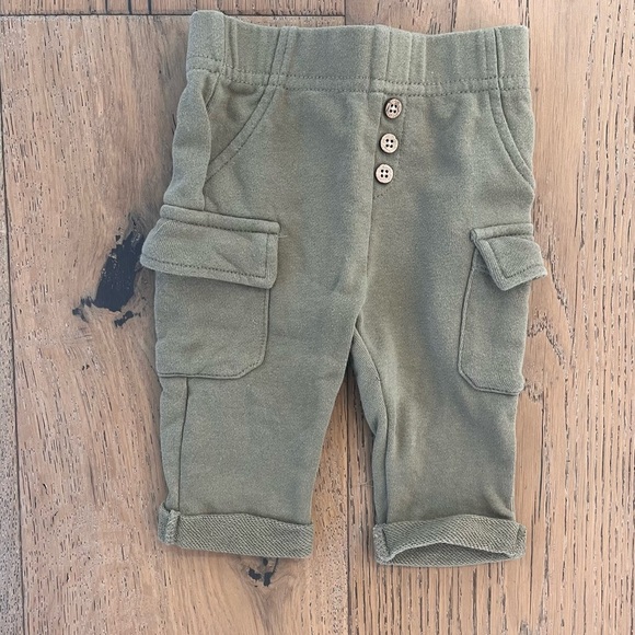 4 piece 0-3 month outfit bundle Old Navy Organic Cotton Ribbed Striped Blue Tan - Picture 12 of 16